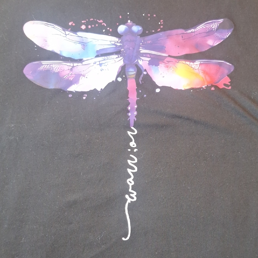 Shein Black Dragonfly Graphic T-Shirt Size M - Picture 4 of 6